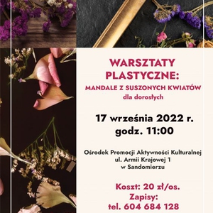 Warsztaty plastyczne: mandale z suszonych kwiatów - dla dorosłych