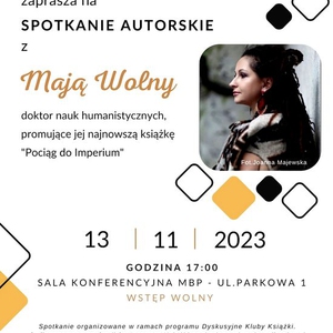 Spotkanie autorskie z Mają Wolny