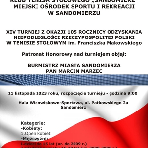 XIV Turniej z okazji 105. rocznicy odzyskania niepodległości Rzeczypospolitej Polski w tenisie stołowym im. Franciszka Makowskiego