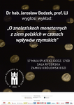 Wykład "O znaleziskach monetarnych na ziemiach polskich..." w Zamku Królewskim w Sandomierzu