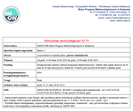 Ostrzeżenie meteorologiczne nr 73 oraz prognoza niebezpiecznych zjawisk meteorologicznych